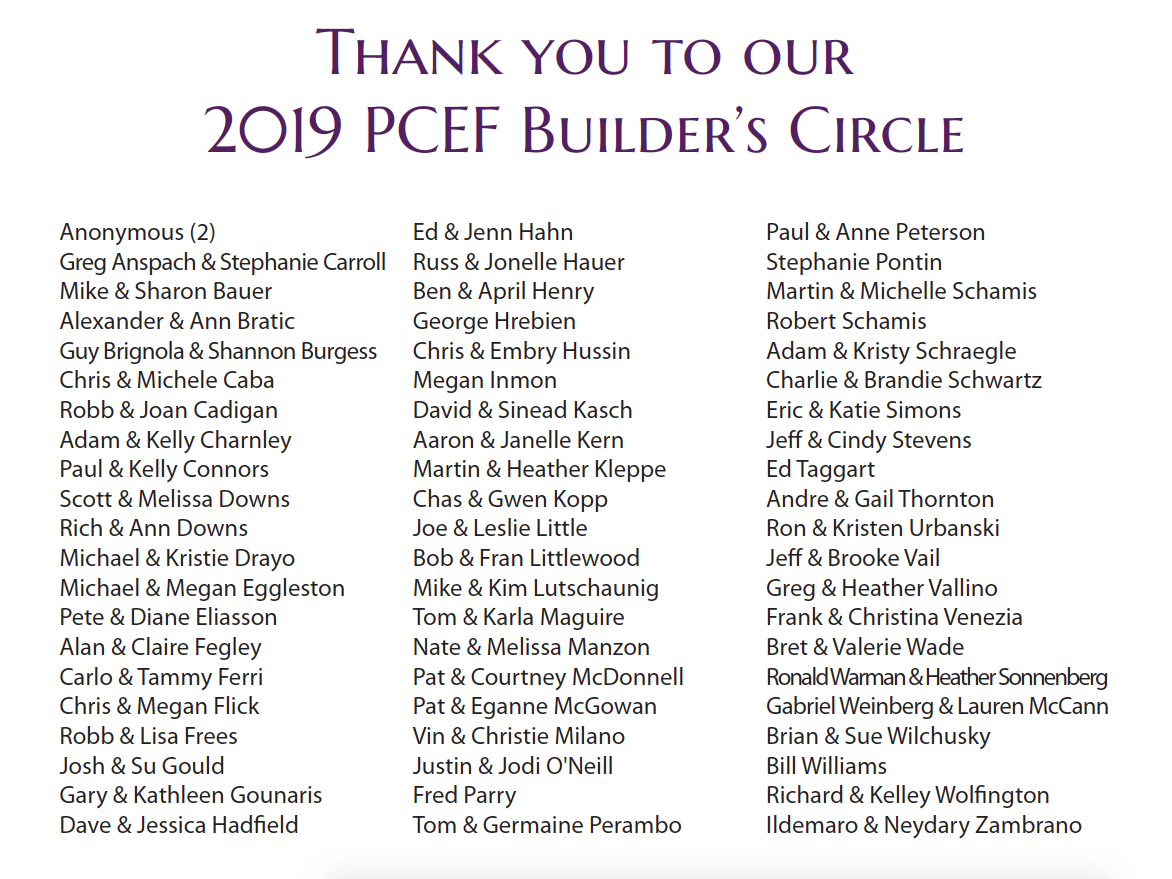 PCEF 2018 Builders' Circle